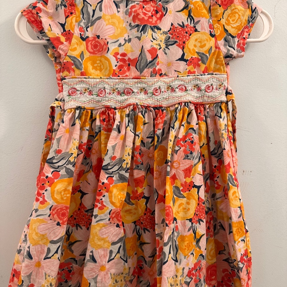 Floral print toddlers dress with embroidery - Picture 2 of 3